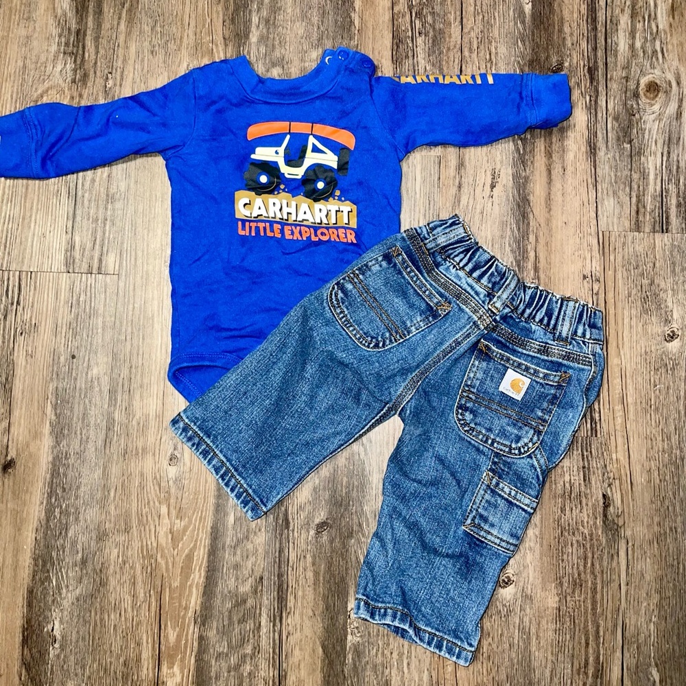 infant carhartt onesie and pants